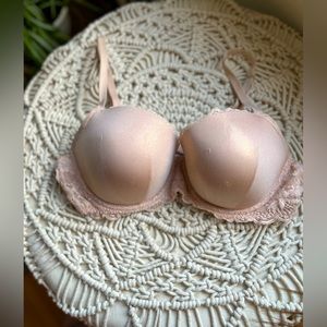Victoria’s Secret Dream Angels lined demi bra 36D nude with gold shimmer